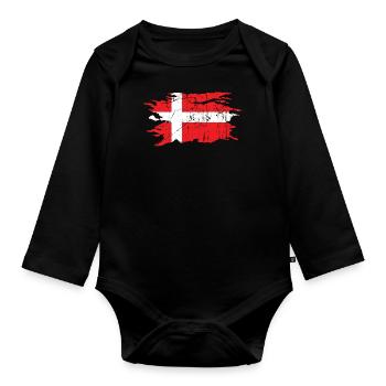 Denmark - Organic Longsleeve Baby Bodysuit - black - Front