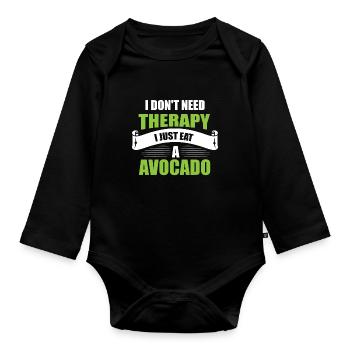 Avocado - Baby Bio-Langarm-Body - Schwarz - Vorne