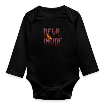 DEVIL INSIDE - Satan / Horror / Devil - Baby Bio-Langarm-Body - Schwarz - Vorne