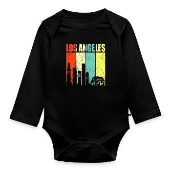 Los Angeles - Body Bébé bio manches longues - noir - Devant