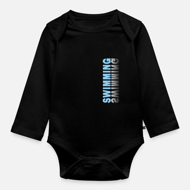 Natation - Body Bébé bio manches longues - noir