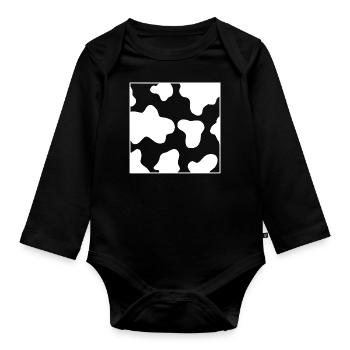 Kuhflecken - Baby Bio-Langarm-Body - Schwarz - Vorne