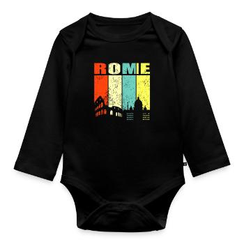 Rom - Baby Bio-Langarm-Body - Schwarz - Vorne