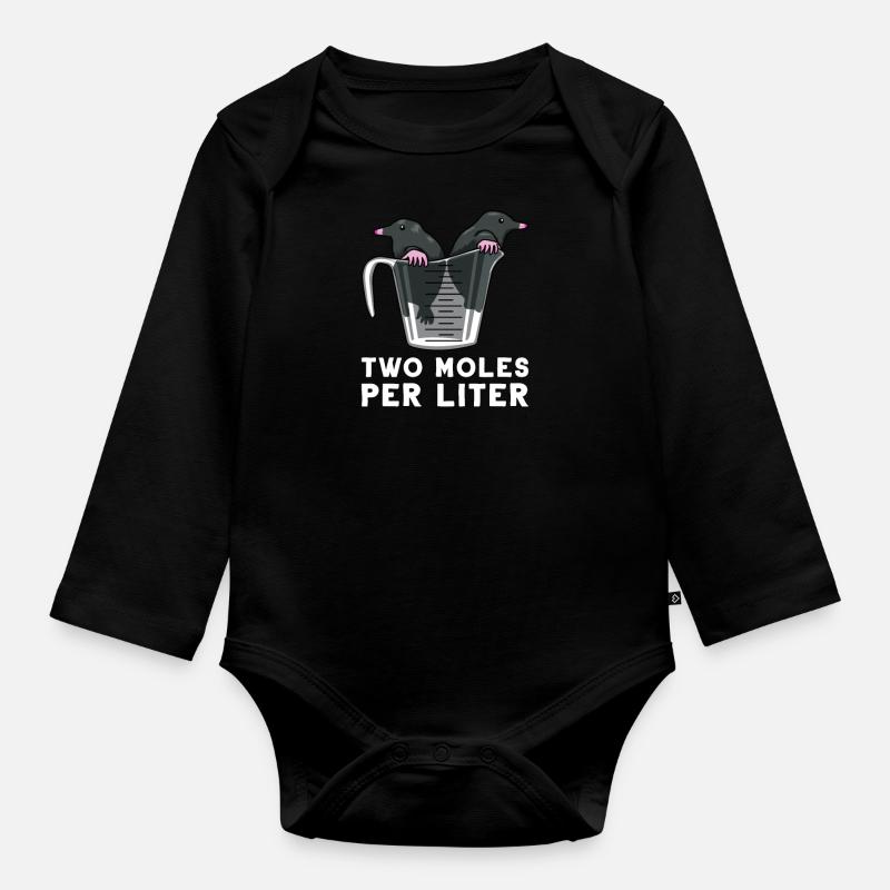 Taupe mole par litre de chimie physique cadeau - Body Bébé bio manches longues - noir