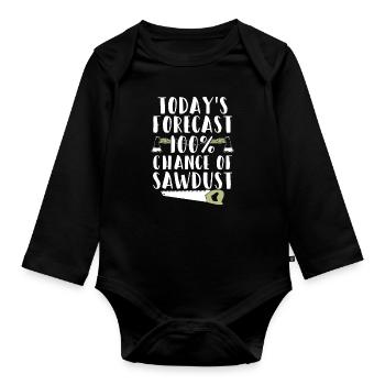 Lustiges Tischler Schreiner Waldarbeiter Shirt - Baby Bio-Langarm-Body - Schwarz - Vorne