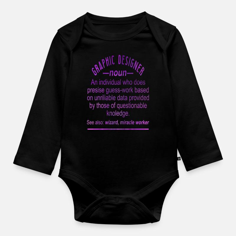 Graphistes - Body Bébé bio manches longues - noir