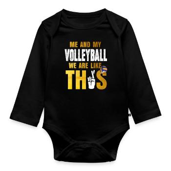 Volleyball Hobby Sport - Organic Longsleeve Baby Bodysuit - black - Front