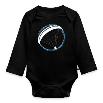 Parapente parapente pilote cadeau de parapente - Body Bébé bio manches longues - noir - Devant