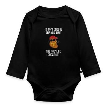 Chicken Nugget - Baby Bio-Langarm-Body - Schwarz - Vorne