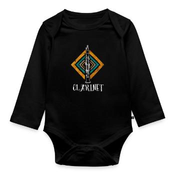 Klarinette Orchester Blaskapelle - Baby Bio-Langarm-Body - Schwarz - Vorne