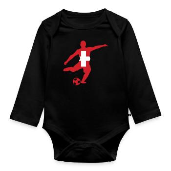 Switzerland - Organic Longsleeve Baby Bodysuit - black - Front