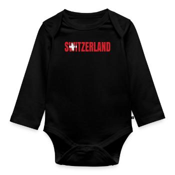Switzerland - Organic Longsleeve Baby Bodysuit - black - Front
