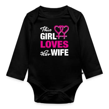 Lesbische Liebe - Baby Bio-Langarm-Body - Schwarz - Vorne