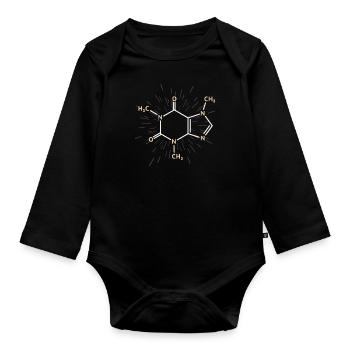 Kaffee - Baby Bio-Langarm-Body - Schwarz - Vorne