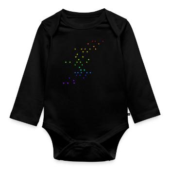 Stars Rainbow Colorful Star Galaxy Gift Idea - Organic Longsleeve Baby Bodysuit - black - Front