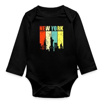 New York - Baby Bio-Langarm-Body - Schwarz - Vorne