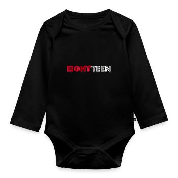 18th birthday - Organic Longsleeve Baby Bodysuit - black - Front