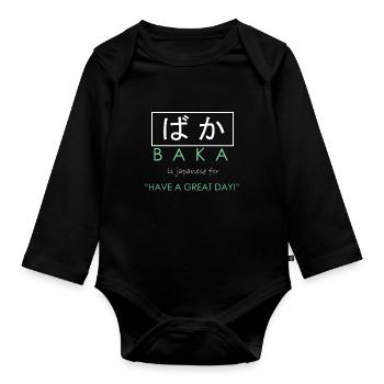 Japan - Organic Longsleeve Baby Bodysuit - black - Front