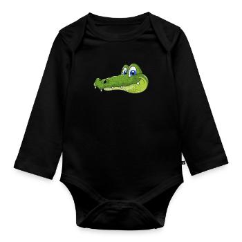 Alligator - Baby Bio-Langarm-Body - Schwarz - Vorne