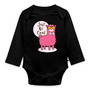 Cool Lama Lama Alpaca - Paroles drôles - Body Bébé bio manches longues - noir - Devant