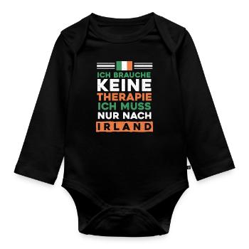 Irland - Baby Bio-Langarm-Body - Schwarz - Vorne