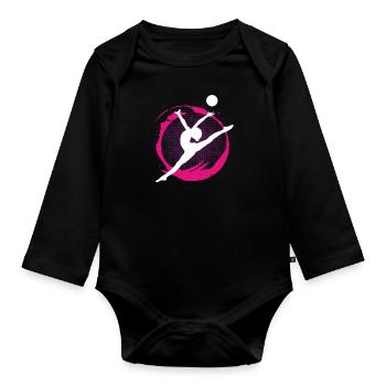 Gymnastics gymnastics - Organic Longsleeve Baby Bodysuit - black - Front