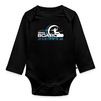 Surfeurs de wakeboard - Body Bébé bio manches longues - noir - Devant