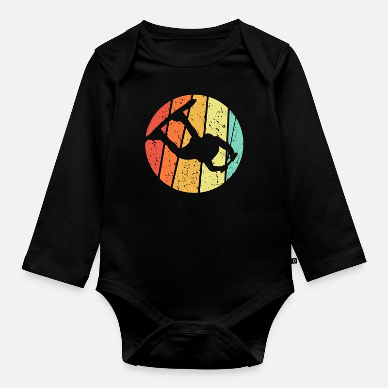 Wakeboard Wakeboarder Retro Geschenk - Baby Bio-Langarm-Body - Schwarz
