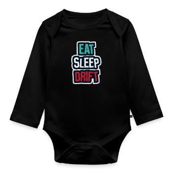 Tuning: Eat Sleep Drift - Baby Bio-Langarm-Body - Schwarz - Vorne