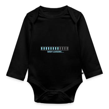 Baby Loading lustige Geschenkidee - Body Bébé bio manches longues - noir - Devant