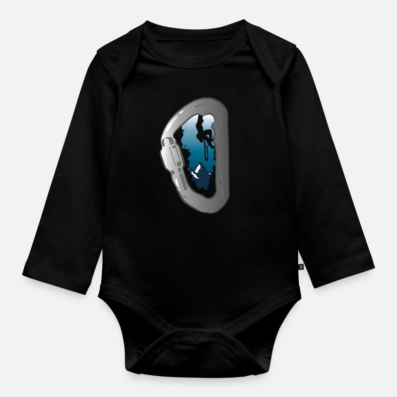 Klettern Berge Kletterer - Baby Bio-Langarm-Body - Schwarz