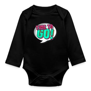 Speech Bubble Cartoon Cartoon Gift Pop Art Quote - Organic Longsleeve Baby Bodysuit - black - Front