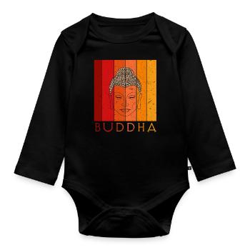 Buddha - Baby Bio-Langarm-Body - Schwarz - Vorne