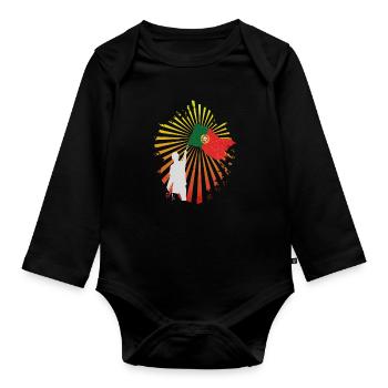 Portugal - Organic Longsleeve Baby Bodysuit - black - Front