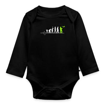 Drone Heartbeat - Organic Longsleeve Baby Bodysuit - black - Front
