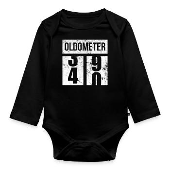 40 Oldometer 40. Geburtstagsgeschenkidee - Baby Bio-Langarm-Body - Schwarz - Vorne