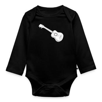 Ukulele - Body Bébé bio manches longues - noir - Devant