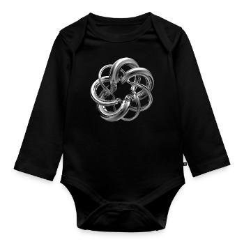 Chrome nodes - Organic Longsleeve Baby Bodysuit - black - Front