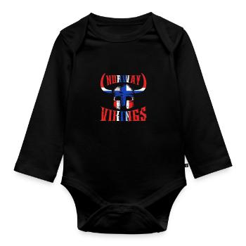 Vikings de Norvège - Body Bébé bio manches longues - noir - Devant