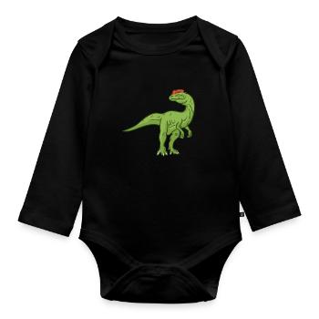 Cadeau de dinosaure Dilophosaurus - Body Bébé bio manches longues - noir - Devant