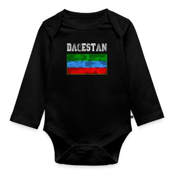 Dagestan Flag. Proud Dagestani People wear This - Baby Bio-Langarm-Body - Schwarz - Vorne
