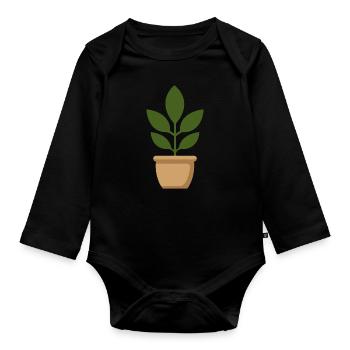 Garten - Baby Bio-Langarm-Body - Schwarz - Vorne