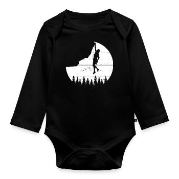 Tee shirt Escalade Vintage Mountain Climber Sh - Body Bébé bio manches longues - noir - Devant