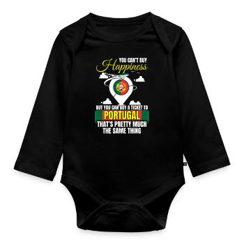 Portugal - Baby Bio-Langarm-Body - Schwarz - Vorne