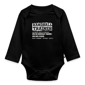 Handball coach - Organic Longsleeve Baby Bodysuit - black - Front