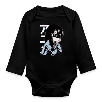 Anime Filles - Body Bébé bio manches longues - noir - Devant
