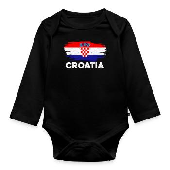 Kroatien - Baby Bio-Langarm-Body - Schwarz - Vorne