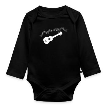 ukulele - Organic Longsleeve Baby Bodysuit - black - Front