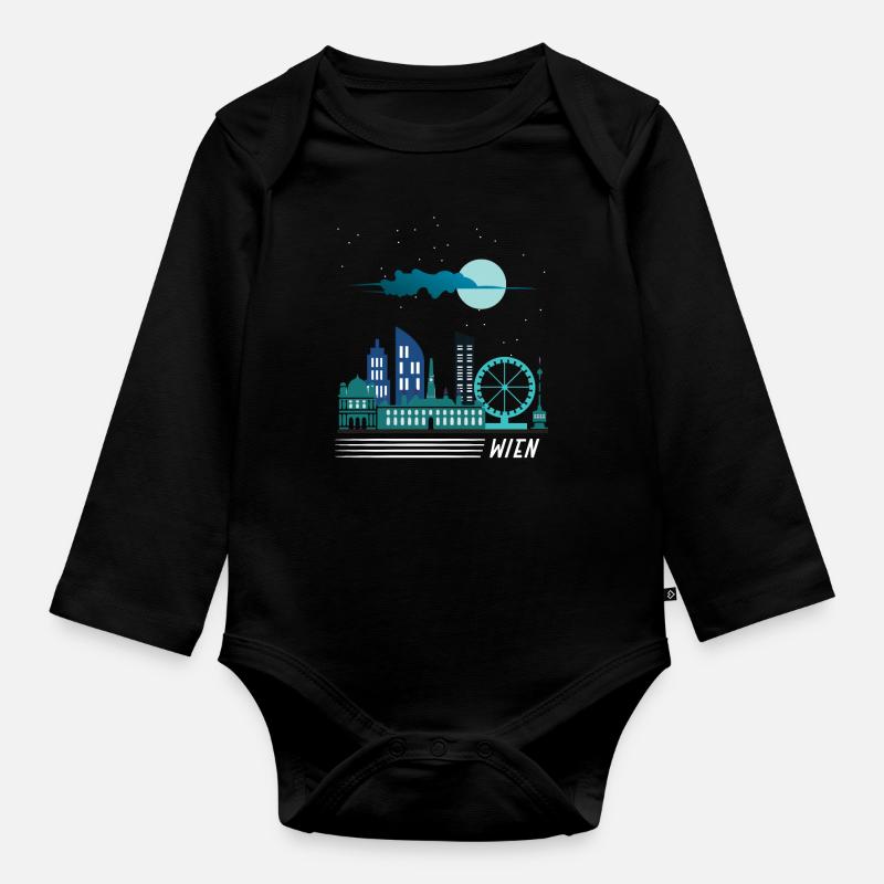 Vienne - Body Bébé bio manches longues - noir