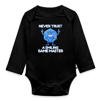 Game Master Geek Role Playing Game Dice RPG Game - Organic Longsleeve Baby Bodysuit - black - Front